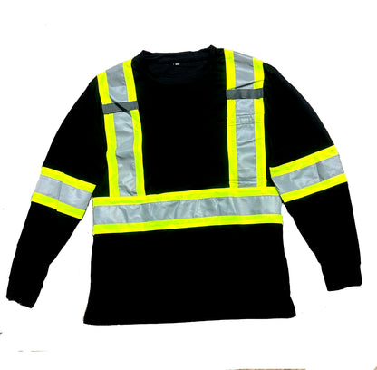 Black Reflective Long Sleeve Safety Shirt