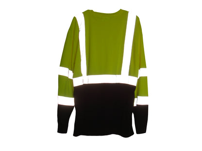 Yellow & Black Reflective Long Sleeve Safety Shirt